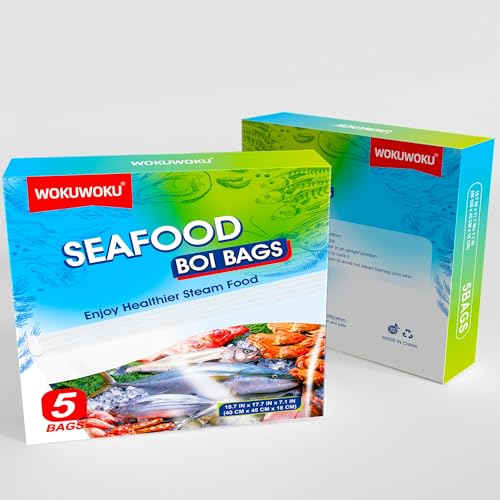 Seafood Boil Bags Medium Size Boil Bag for Fish Crab Shrimp and Veggies - Cooking and Storage Bag (10Pcs Medium)