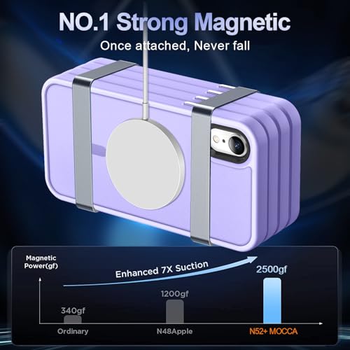 Image of MOCCA Magnetic Shockproof for iPhone XR Case,Light Purple | 10ft Drop Tested | Compatible with MagSafe | Anti-Slip Matte Finish | Raised Camera & Screen Lip | Ultra-Slim Design