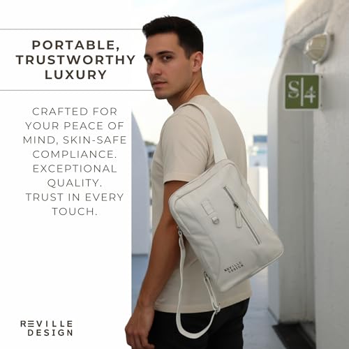Full Grain Leather Backpack – Water-Resistant, Padded Laptop Compartment, Adjustable Straps, 16L Capacity, Slim Design, Leather Backpack for Men and Women - Cloud White - Image 5