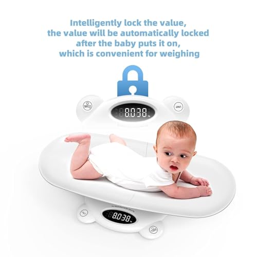 Image of Ellie Digital Baby Scales, Multi-Function Scale for Infant, Toddler & Pet, LED Display Weighing Scale for Newborns, Cats & Dogs, Large Capacity for Family Weight Tracking at Home