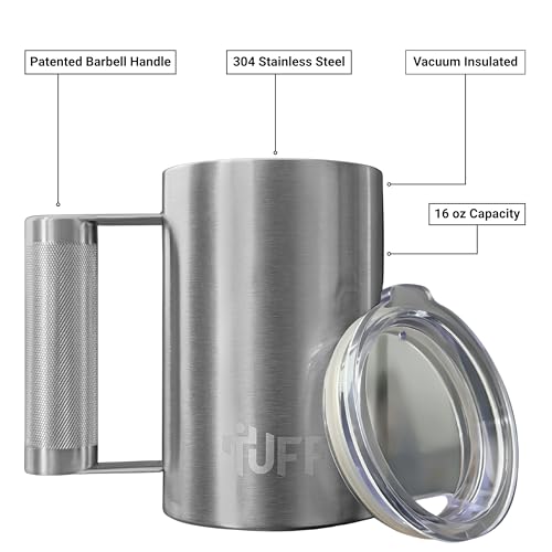 Vaso de Café de Acero Inoxidable 16 oz con Asa Grande miniatura 4