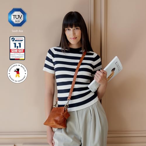 BERLINER BAGS Vintage Genuine Leather Shoulder Bag Marbella XS, Small Crossbody Purse for Women3