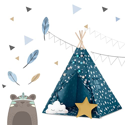 Nukido Kinder Tipi - Montessori-Stijl Tent - De Ideale Speeltent voor Kinderkamers en Tuinen - Afbeelding 4