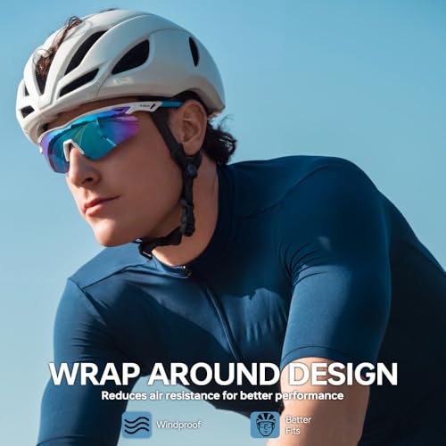 Image of Polarized Running Sunglasses for Men Women Ultra-Comfort, UV400 Protection | 22g Lightweight TR90 Frame & Adjustable Silicone Nose Pads Wraparound Sports Sun glasses for Cycling Baseball Hiking Fishing