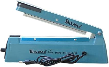 TRISAMA Sealing Machine Hand Hald Heat Sealer Plastic Body Pouch Packing Machine with 1 Repair Kit (Blue, 200 mm 8 Inch) Blue