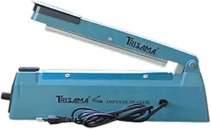 TRISAMA Sealing Machine Hand Hald Heat Sealer Plastic Body Pouch Packing Machine with 1 Repair Kit (Blue, 200 mm 8 Inch) Blue