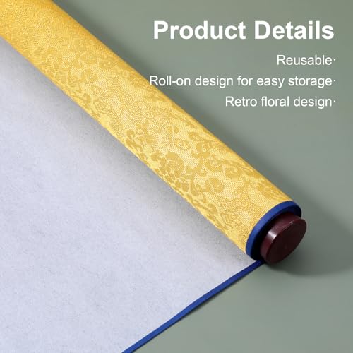 Reusable Calligraphy Cloth, 30.7×15 Inch Large Magic Canvas Paint with Water Chinese Water Drawing Writing Cloth Scrolls Professional Water Drawing Mat for Students Beginners Practicing (Yellow)