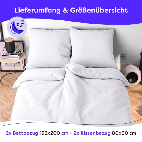Wolkenfeld Mikrofaser Bettwäsche 135x200 cm – Kuschelig Weich, Bügelfrei & Doppelt Gebürstet – Oeko-TEX Bettwäsche-Sets… – Ansicht 4