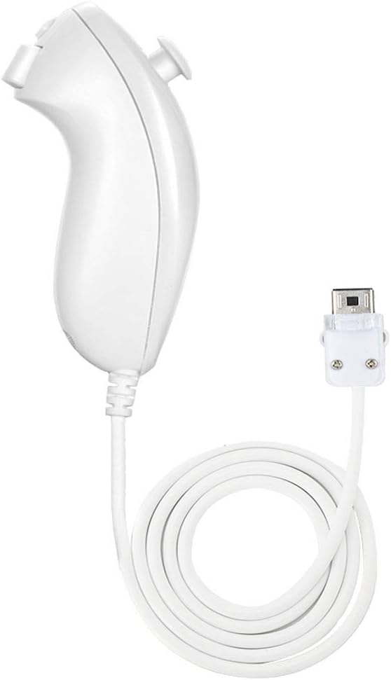 NC Nunchuck Controller Joystick Gamepad Replacement for wii Nunchuck Controller, Compatible with Nintendo Wii & Wii U Video Game Gamepads (White 1PCS)