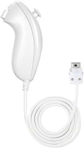 NC Nunchuck Controller Joystick Gamepad Replacement for wii Nunchuck Controller, Compatible with Nintendo Wii & Wii U Video Game Gamepads (White 1PCS)