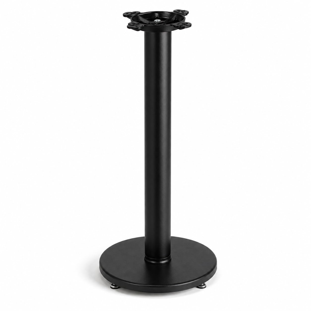 17" Round Black 3" Post Bar Height Table Base by Glownary – Glass, Clear And Silver, Model 349c17r3b