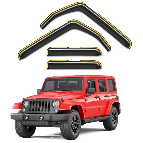 Saleago in-Channel Window Rain Guards Fit for Jeep Wrangler JK ...