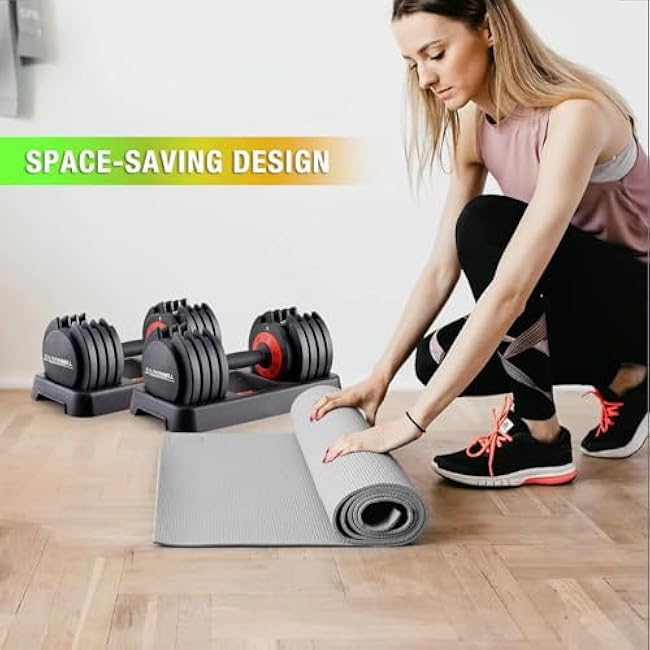 25/55LB pair Adjustable Dumbbell Weights, 5 in 1 Weights Dumbbell with Anti-Slip Metal Handle, Suitable for Home Gym Exercise Equipment