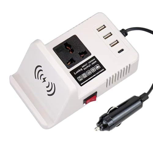 Voltage Converter – Car Inverter | Car Adapter | 200w High Power with Multiple USB Type C Ports Intelligent Temperature Control for Charging Devices During Travel or Road Trips