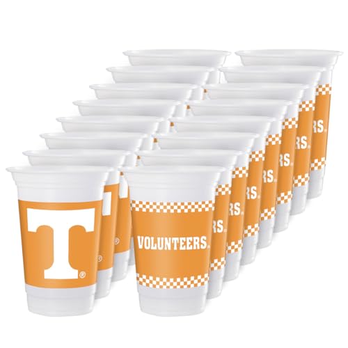 Westrick Tennessee Volunteers 16oz Plastic Cups, 16 Pack – Officially Licensed University of Tennessee Disposable Party Cups with Logo – Tailgating, Game Day, Graduation Parties & Fan Celebrations
