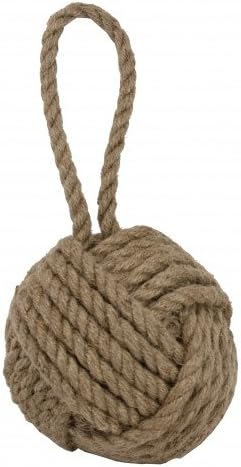 Monkey Knot Weighted Jute Rope Door Stop 7-in