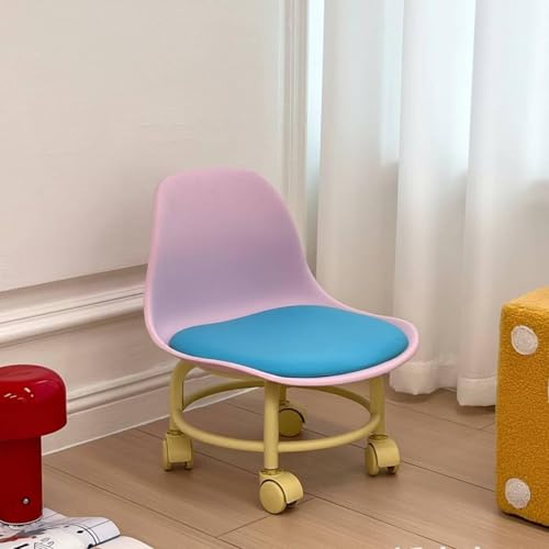 Image of Rolling Stool Wheels Kids Rolling Stool Easy to Move Roller Seat for Entryway, Living Room