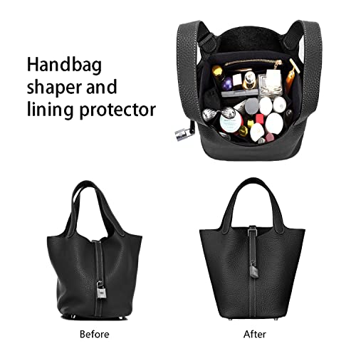 Lexsion Felt Purse Organizer Insert For Picotin 22,Bag Organizer With Detachable Zipper Cover 8031 Black L #TOP5