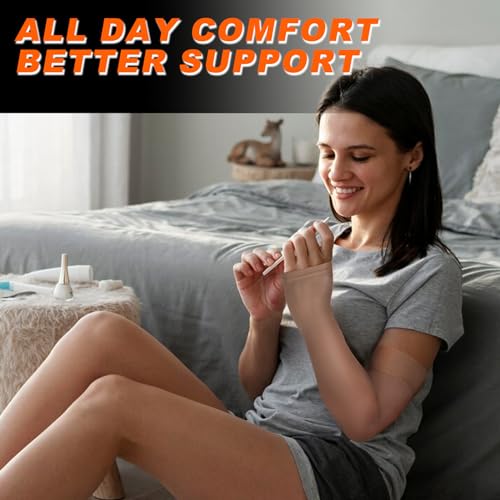 Hiball Lymphedema Medical Compression Arm Sleeve with Gauntlet, 20-30 mmHg Long Graduated Compression Full Arm Support