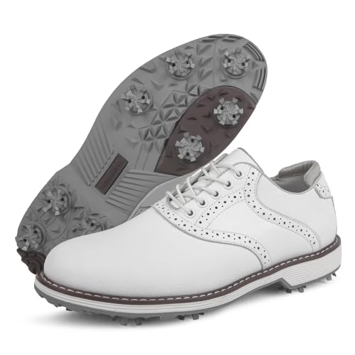 Image of Spikes Golf Shoes Men Professional Golf Shoes Waterproof Walking Footwears for Golfers Outdoor Gym Sneakers