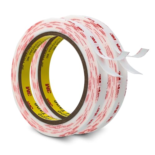 3M Double Sided Tape 0.5''x15.4Ft 2 Pack White Mounting Tape