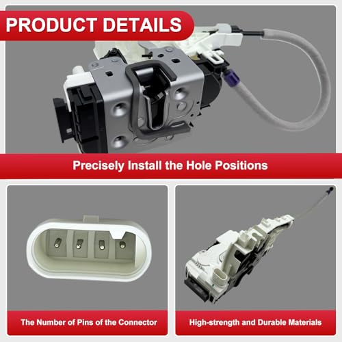 Image of 4 Pins Front Left Driver Side Door Latch Lock Actuator Compatible with Mercedes-Benz C300 C350 C63 AMG E350 E550 E63 AMG GLK350,Replace for 2047201535,A2047201535