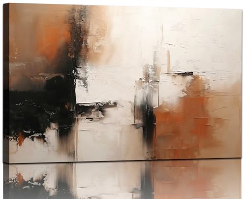 Black and White Canvas Wall Art Decor for Living Room Abstract Wall Art Pictures for Bedroom Brown Artwork Painting Large Modern Canvas Print for Home Office Decorations, Ready to Hang