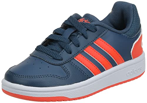 adidas Mixte enfant Hoops 2.0 Chaussure de basketball, Crew Navy True Orange Cloud White, 36 2/3 EU