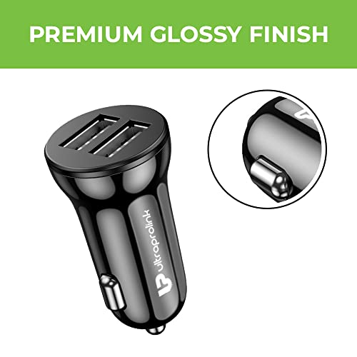 Image of ULTRAPROLINK Mach12|Fast Car Charger With Dual Usb Ports| Usb Car Charger For Cellular Phone 2.4A /12W With Type C Cable 1M|Um1144C|Black