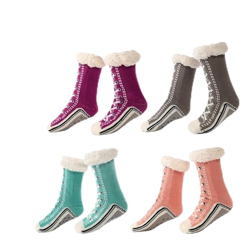 Ultra-Thick Cashmere Slipper Home Socks, Winter Warm Non Slip Cozy Fuzzy Slipper Socks, Soft Fluffy Christmas Sock, Cashmere Socks for Women