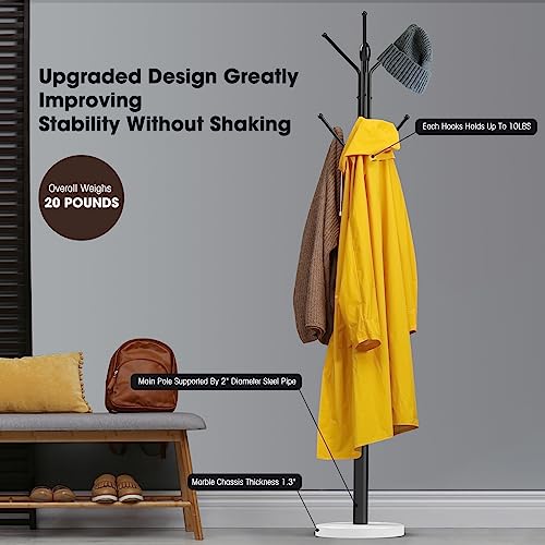 Coat-Racks-Free-StandingMetal-Sturdy-Coat-Rack-with-12-StoragesCoat-Tree-with-Natural-Marble-BaseFor-Hanging-Coat-Bags-Hats-UmbrellaFor-Entryway-Bedroom-Office Coat Racks Free StandingMetal Sturdy Coat Rack with 12 StoragesCoat Tree with Natural Marble BaseFor Hanging Coat Bags Hats UmbrellaFor Entryway Bedroom Office