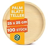 ECO SOUL runde Palmblatt Teller 25 Cm (10 Zoll) (100 Stück...