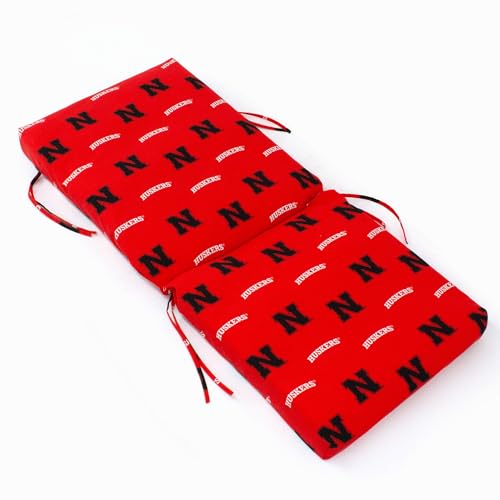 Image of College Covers Everything Comfy Nebraska Cornhuskers 2pc Chair Cushion