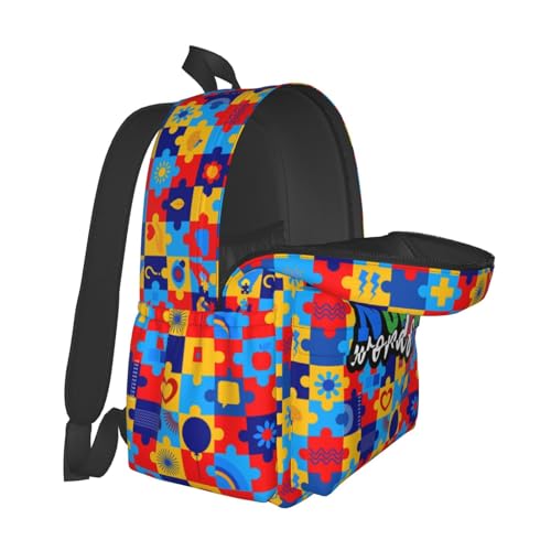 Autism Awareness Backpack School Bag Lightweight Bookbag Casual Daypack for Girls Boys Kids Women Men Travel Laptop 16 Inch4
