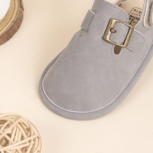Image of KIDSUN Baby Boys Girls Sandals Adjustable Lightweight House Home Slippers Non Slip Newborn Prewalk First Walk Shoes