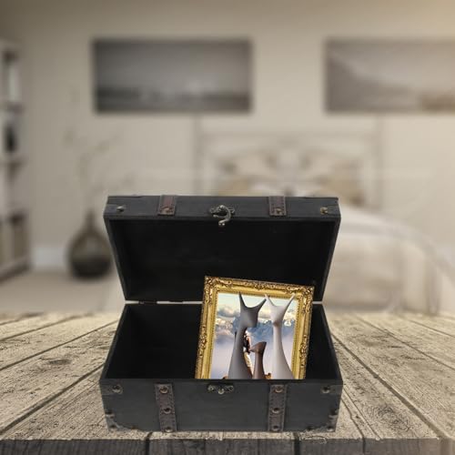 Boîte rangement et décoration rétro coffre à trésor en bois