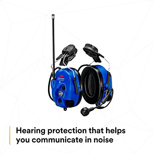Image of 3M PELTOR WS LiteCom PRO III Headset, Intrinsically Safe, Hard Hat Attached, Professional Grade Durability, Wireless Two-Way Communication Radio, Bluetooth, Boom Microphone, Blue, MT73H7P3E4D10NA-50