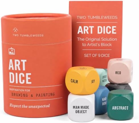 Two Tumbleweeds Art Dice - Drawing & Painting Prompts, Set of 9 d...