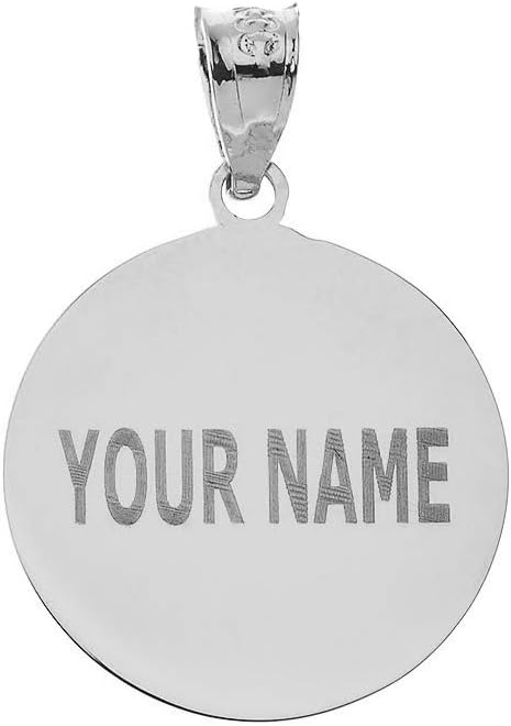 Sports Charms 925 Sterling Silver Personalized Baseball/Softball Pendant with Your Name and Number
