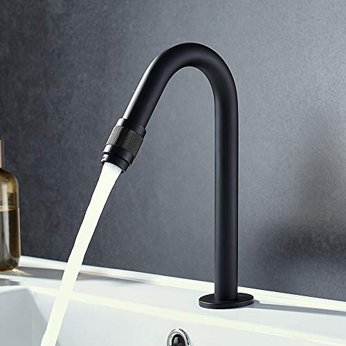 Grifo de baño de baño todo cobre negro con válvula de mezcla robusta