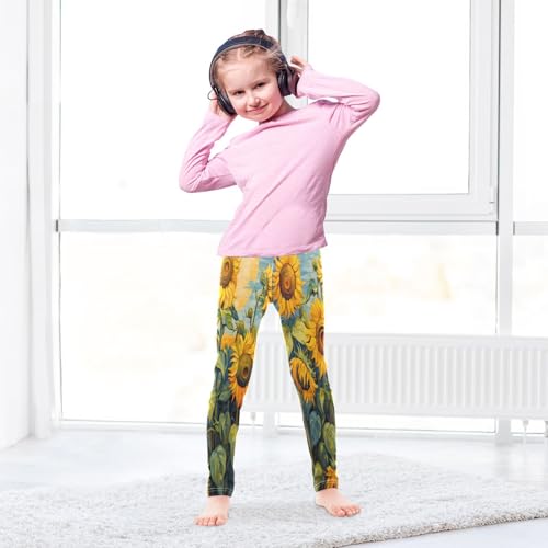 Bolaz Toddler Girls Leggings Printed Yoga Pants Leggings Painting Sunflowers for Kids4