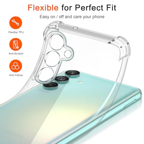 Image of Lustree Back Cover Transparent Case Compatible with Samsung Galaxy M55 5G | Clear + TPU Case with 4 Corner Air Cushion Protection & Camera Protection | Slim& Stylus Cover