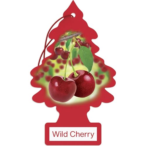 Image of LITTLE TREES Car Air Freshener | Hanging Paper Tree for Home or Car | Wild Cherry | Pack of 6