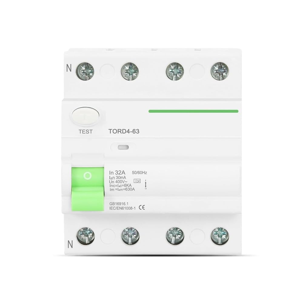 Interruttore Differenziale Elettromagnetico A ELCB 4 Poli 16A 25A 40A 63A RCD 30mA 100mA 300mA 6KA 1 Pz Componenti elettrici(4 Pole 30mA,40A)