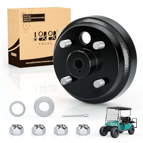 10L0L Golf Cart Brake Drum Hub Assembly for EZGO TXT PDS 1982-up Electric Replace OEM#19186G1P 19186-G1 24-Tooth Star Spline 3/4-Inch Center Hole