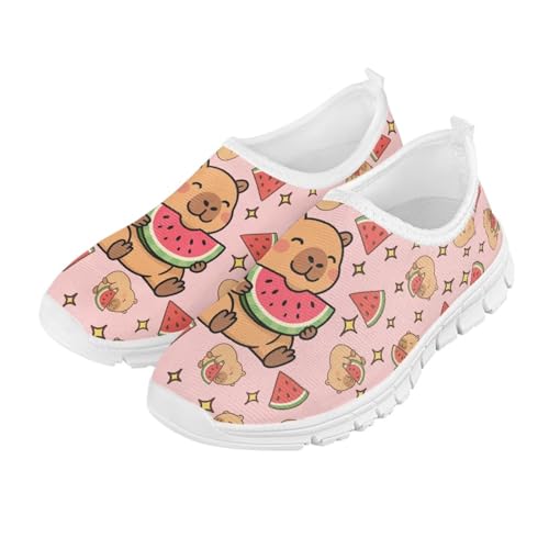 Capybara Sneakers Boys Girls Cartoon Shoes Kids Slip on Walking Shoes Lightweight Sneakers for Tennis Running Fitness