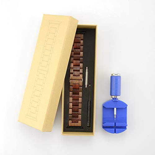 Kinobo Wooden Watch Band Compatible With Apple Watch, 100% Eco-Friendly Natural Hardwood Watch Strap Thickened Wrist Bracelet For Iwatch Series7, 6, 5, 4, 3, 2, 1, Sport, Edition (Walnut + Sandal--42/44/45Mm) #TOP6