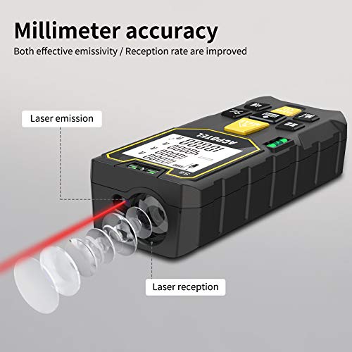 Laser Measure, ACPOTEL Super Cost-Effective 165 ft Laser Tape Measure - 2 Bubble Levels, Laser Distance Meter with Mute Function/Backlit LCD Screen/Pythagorean/Distance/Area/Volume Mode - Thumbnail 3