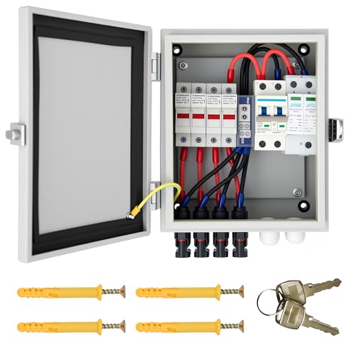 Caja combinadora fotovoltaica IP65 impermeable de 4 cuerdas con fusibles 15A y pararrayos 2