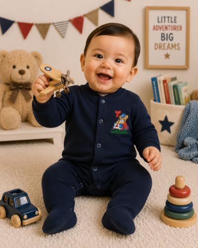 Image of EIO 100% Cotton Rompers Sleepsuits Jumpsuit Night Suits for Infants Newborn Baby Boys & Girls